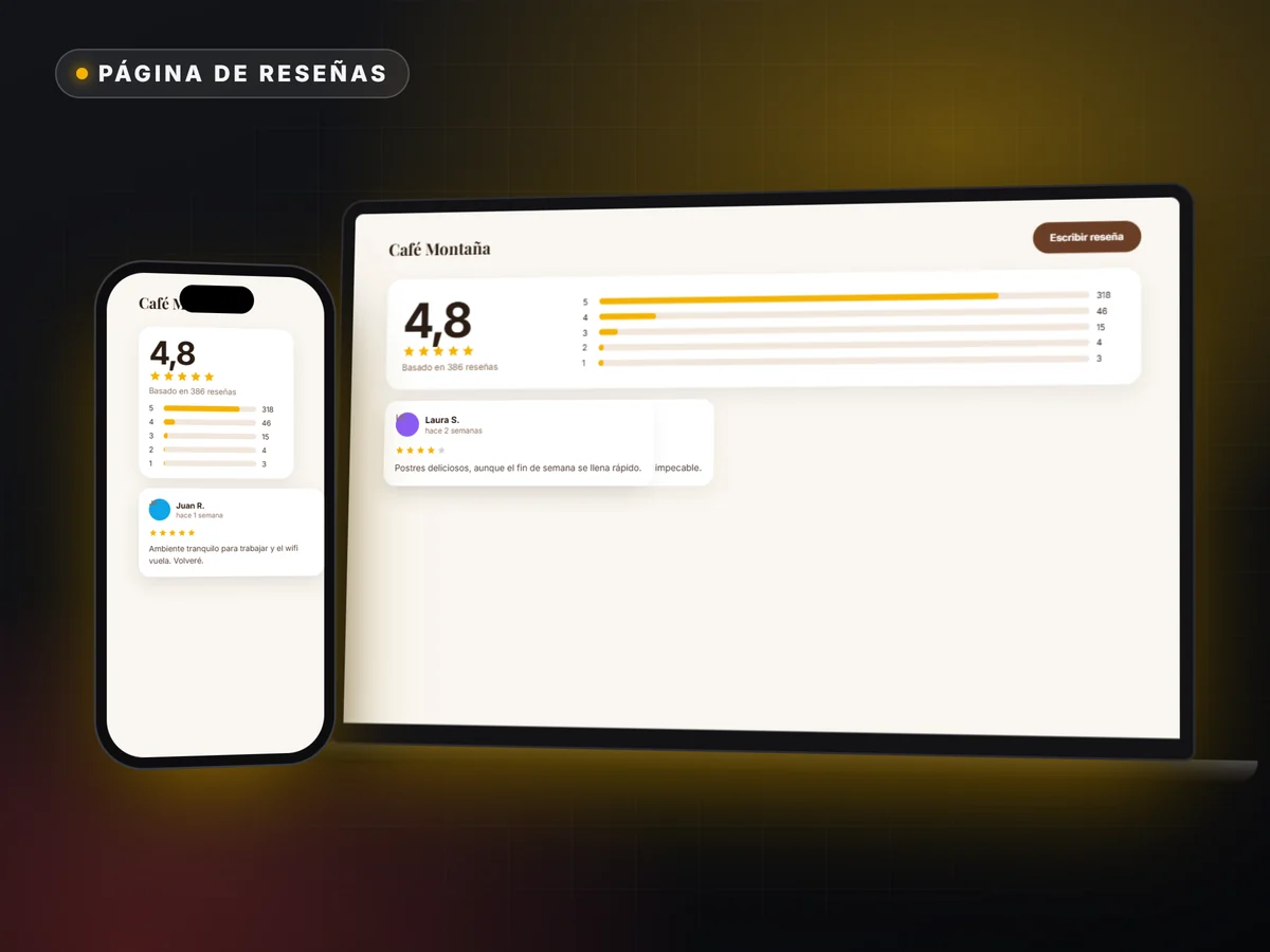 Página de reseñas para tu negocio — ROSSIUM